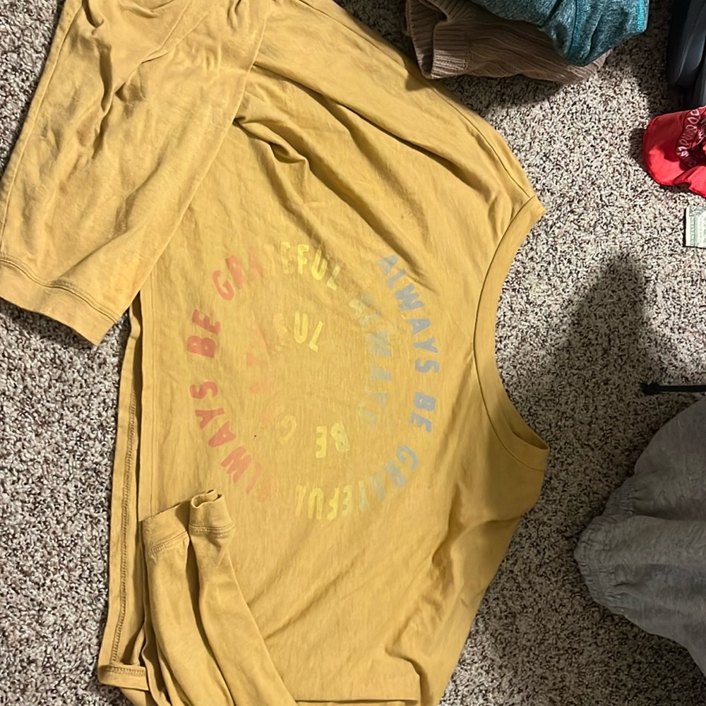 Cropped yellow American Eagle long sleeve